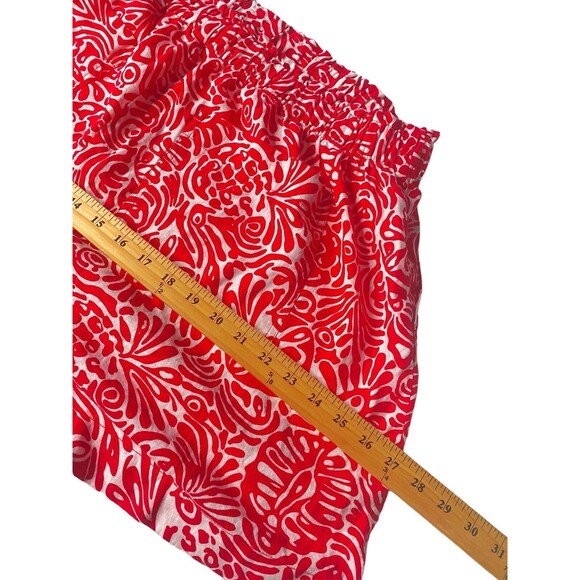 NWT LOFT outlet linen blend pull on high rise shorts red print woman's size XL - Picture 5 of 12
